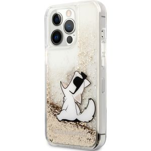 Karl Lagerfeld Vloeistof koffer (iPhone 13 Pro Max), Smartphonehoes, Goud