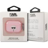 Karl Lagerfeld Karl's Head Silicone Glitter Case voor de Apple AirPods Pro - Roze