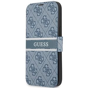 Guess GUBKP13S4GDBL Book Case 4G Stripe Hoes voor iPhone 13 Mini, Blauw