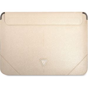 GUESS Saffiano Triangle Logo Sleeve - 13 inch / 14 inch beige