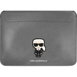 Karl Lagerfeld 14 Inch Laptop- en Tablet-Sleeve - Saffiano Ikonik - Zilver