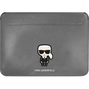 Karl Lagerfeld Saffiano Ikonik Sleeve 13 inch / 14 inch zilver