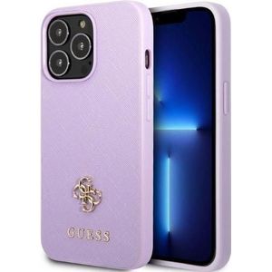 GUESS GUHCP13LPS4MU iPhone 13 Pro / 13 6,1 inch purpurowy/paars hardcase Saffiano 4G klein Metal Logo