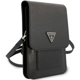 Guess Saffiano Triangle Logo Schultertasche - Schwarz