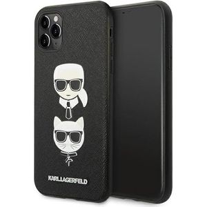 Karl Lagerfeld KLHCN58SAKICKCBK beschermhoes voor iPhone 11 Pro 5,8 inch zwart harde hoes Saffiano Karl & Choupette Head