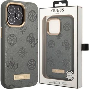 GUESS GUHMP13XSAPSTG iPhone 13 Pro Max 6,7 inch grijs/grijs hardcase Peony Logo Plate MagSafe