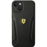 Ferrari FEHCP14MRBUK iPhone 14 Plus 6,7" czarny/zwart hardcase Leer Stempelzijden (Apple iPhone 14 Plus), Smartphonehoes, Zwart