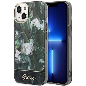 Guess GUHCP14SHGJGHA harde hoes voor iPhone 14 6,1 inch groen jungle collectie