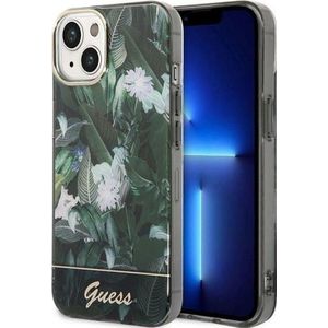 GUESS Etui Jungle collectie HardCase voor iPhone 14 Plus zielone