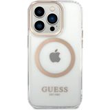 GUESS Metal Outline Magsafe - Etui iPhone 14 Pro (przezroczysty)