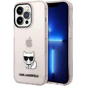 Karl Lagerfeld KLHCP14XCTTRI hoes voor iPhone 14 Pro Max 6,7 inch hardcase roze/roze transparant Choupette Body