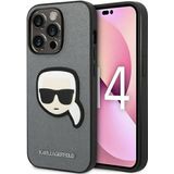 Karl Lagerfeld Saffiano Karl Head Patch Case – Etui iPhone 14 Pro (zilver)