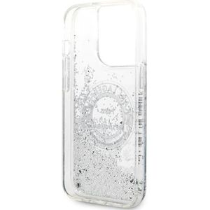 Karl Lagerfeld KLHCP14LLCRSGRS iPhone 14 Pro 6.1 ""zilver / zilver hardcase Liquid Glitter RSG (iPhone 14 Pro), Smartphonehoes, Transparant