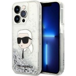 Karl Lagerfeld iPhone 14 Pro 6.1 hardcase Glitter Karl Head (iPhone 14 Pro), Smartphonehoes, Zilver