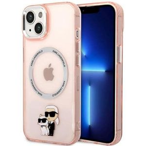 Karl Lagerfeld KLHMP14SHNKCIP iPhone 14 6.1"" hardcase roze/roze Iconic Karl&Choupette Magsa (iPhone 14), Smartphonehoes, Roze