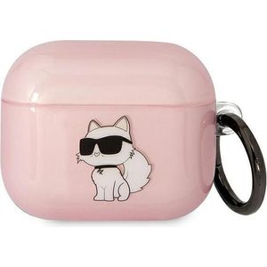 Karl - Lagerfeld - KLA3HNCHTCP hoesje voor AirPods - 3 - cover - roze - Ikonik - Choupette