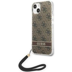 Guess Apple iPhone 14 Hoesje Hard Case Brown 4G Print