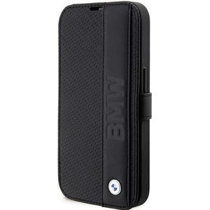 BMW Case BMW BMBKP14X22RDPK iPhone 14 Pro Max 6,7"" czarny/zwart bookcase Leder Textured&Stripe (iPhone 14 Pro Max), Smartphonehoes, Zwart
