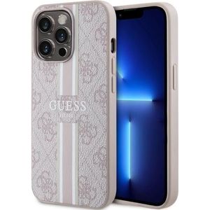 Guess GUHMP13XP4RPSP iPhone 13 Pro Max 6,7"" różowy/roze hardcase 4G Bedrukte Strepen MagSafe (iPhone 13 Pro Max), Smartphonehoes, Roze