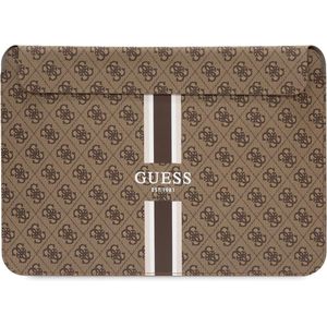 Guess 4G Printed Stripe Sleeve voor o.a. Apple MacBook (16"") - Bruin