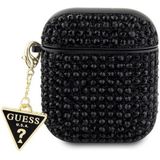 Guess Rhinestones Triangle Logo Airpods Case - Apple Airpods 1 & 2 - Zwart