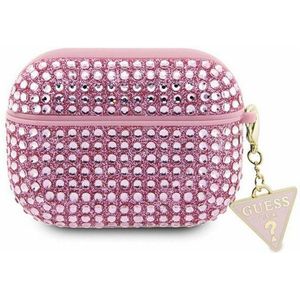 Guess Rhinestones Triangle Logo Airpods Case - Apple Airpods 3 - Roze