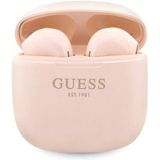 Guess słuchawki Bluetooth GUTWST26PSP TWS + stacja dokująca różowy/roze Classic EST Logo (Geen ruisonderdrukking, Draadloze), Koptelefoon, Roze