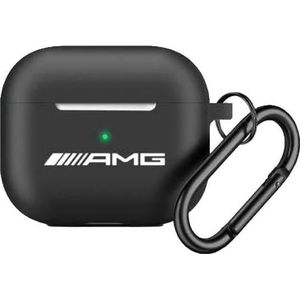 Mercedes-Benz AMG AMAP2RBK AirPods Pro 2 hoesje czarny/zwart Siliconen Wit Logo (Hoofdtelefoon hoes), Hoofdtelefoon Tassen + Beschermende Covers, Zwart