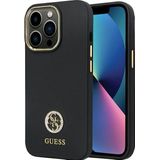GUESS GUHCP13XM4DGPK iPhone 13 Pro Max 6.7 inch zwart/zwart hardcase Silicone Logo Strass 4G