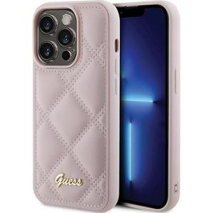 Guess GUHCP15XPSQSQSP iPhone 15 Pro Max 6,7"" różowy/roze hardcase Quilted Metal Logo (iPhone 15 Pro Max), Smartphonehoes, Roze