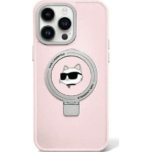 Karl Lagerfeld KLHMP15LHMRSCHP iPhone 15 Pro 6.1 inch roze/roze hardcase Ring Stand Choupette Head MagSafe