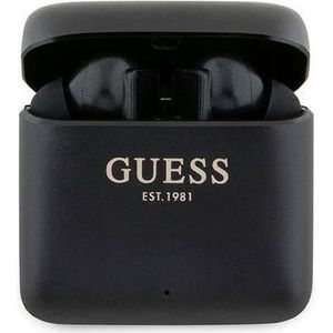 Guess słuchawki Bluetooth GUTWSSU20ALEGK TWS + stacja dokująca czarny/zwart Logo met opdruk (Draadloze), Koptelefoon, Zwart