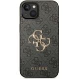 iPhone 15 Guess 4G Big Metal Logo Hybrid Case - Grijs