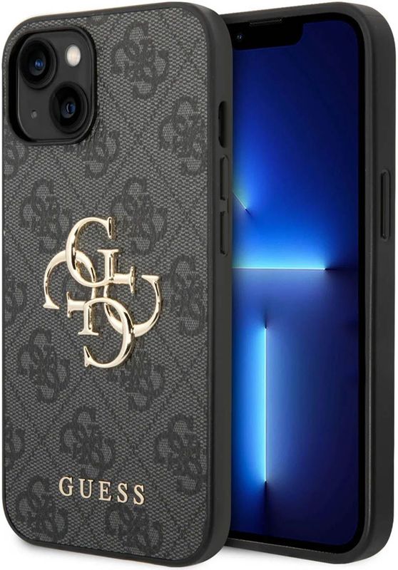 GUESS GUHCP15S4GMGGR iPhone 15 6.1 inch grijs/grijs hardcase 4G Big Metal Logo