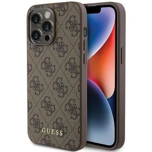 Guess - GUHCP15XG4GFBR - Smartphonehoes - Bruin - Hardcase - Metaal Gouden Logo