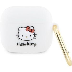 Hello Kitty - HKAP23DKHSH - Hoesje - Wit - Siliconen - 3D Kitty Kopje