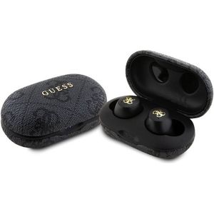 Guess True Wireless 4G PU oortelefoon met metalen logo - zwart (30 h, Draadloze), Koptelefoon, Zwart