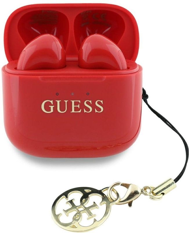 Guess - TWS Hoofdtelefoon - Rood - Glossy Effect - Ruisonderdrukkingssysteem
