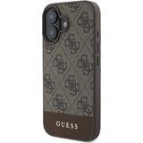 Guess 4G Bottom Stripe Apple iPhone 16 Plus Hoesje Back Cover Bruin
