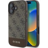 Guess 4G Bottom Stripe Apple iPhone 16 Plus Hoesje Back Cover Bruin