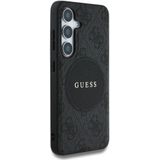 Guess 4G Cirkel Logo Samsung Galaxy S25 Hoesje MagSafe / Qi2 Back Cover Zwart