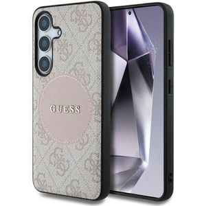 Samsung Galaxy S25+ Guess 4G Runde Patch Classic Logo Hülle - MagSafe kompatibel - Rosa