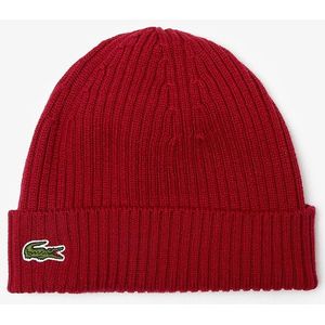 Lacoste Knitted Beanie - Lacoste Muts - Unisex - Bordeaux - One Size