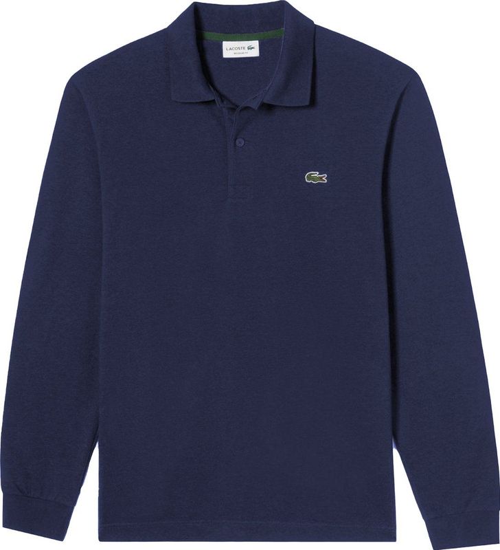 Lacoste Sport Polo Regular Fit stretch, heren poloshirt lange mouwen, navy blauw