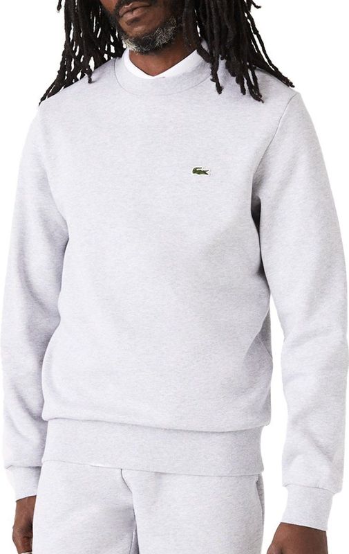 Lacoste - Heren Sweatshirt - Lichtgrijs Melange - Katoen/Polyester
