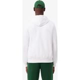 LACOSTE - Zip-up Hoodie - Wit - Katoen - Met Kap, Lange Mouwen, Ritssluiting