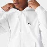 LACOSTE - Zip-up Hoodie - Wit - Katoen - Met Kap, Lange Mouwen, Ritssluiting