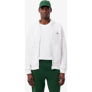 LACOSTE - Zip-up Hoodie - Wit - Katoen - Met Kap, Lange Mouwen, Ritssluiting