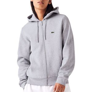 Lacoste - Hoodie - Lichtgrijs Melange - 83% Katoen, 17% Polyester