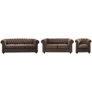 Vente-unique - Chesterfield - Fauteuil - Microvezel - Vintage Look